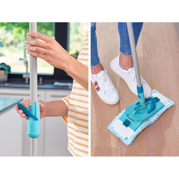 Плоска швабра Ergo 2.0 на коліщатках, підлогова швабра з покриттям Supersoft для вологого прибирання паркету, ламінату та натураль