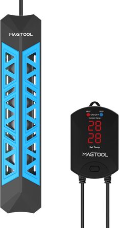 Акваріумний обігрівач MagTool потужністю від 300 до 1500 Вт, занурювальний обігрівач для акваріума із захистом від перегріву та автоматичним вимкненням. Підігрівач риби з цифровим контролером для прісної та солоної води