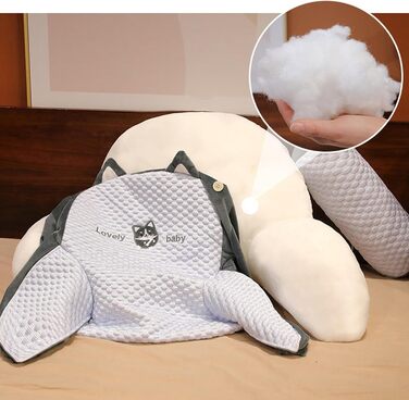 Подушка для читання для ліжка Подушка для спини для сидіння в ліжку Подушка для читання Ice Silk Подушка для спини з підлокітниками Подушка для читання для дорослих у ліжку Подушка для читання для ліжка та дивана 50x70 см Heiser