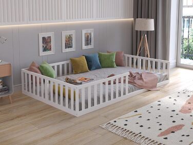 Дитяче ліжко Love For Sleep Floor Bed White 140x200 см, конструкція, зручна для дітей, дитяче ліжко Florence, дерев&39яне ліжко - ліжко Монтессорі 140x200 см з рейковою основою
