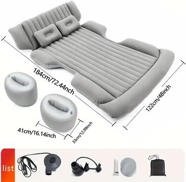 Автомобільний матрац, для Dacia Logan I 2008-2012 Відкритий кемпінг Повітряні ліжка Надувне автомобільне ліжко Складане портативне повітряне ліжко Зручне та міцне