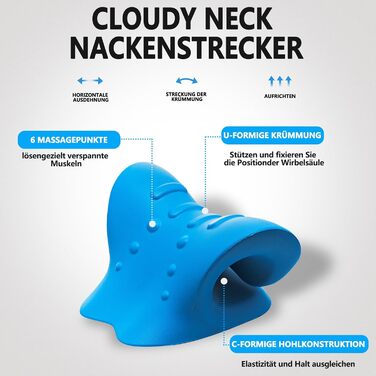Переможець ортопедичного тесту на розгинач шиї, подушка для корекції преміум-класу Neck Hump Way, Neck Cloud знімає біль у суглобах та виправляє поставу синій*1, 2.0