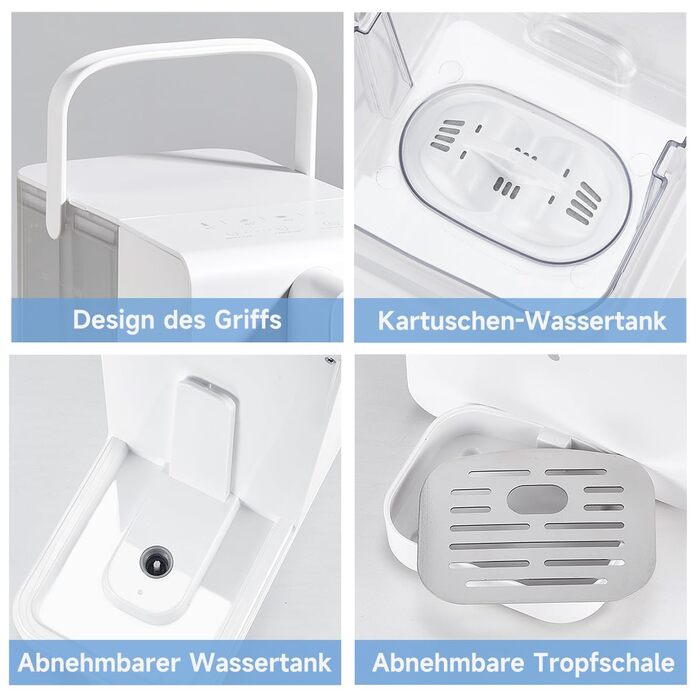 Диспенсер для гарячої води Watus, миттєвий диспенсер для води, диспенсер для води з фільтрацією та підігрівом, включає 3 фільтруючі картриджа. Фільтруйте воду для зменшення вапняного нальоту, хлору, свинцю та міді у водопровідній воді