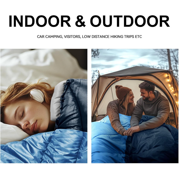 Спальний мішок для дорослих для холодної погоди, портативний, водонепроникний, легкий спальний мішок для високих людей (дівчат та хлопців) з компресійним чохлом для теплого кемпінгу, походів, використання на свіжому повітрі та в приміщенні, 1,8 кг, темно-