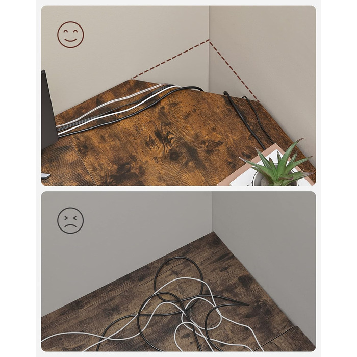 Стіл VASAGLE, Г-подібний комп'ютерний стіл, 138 x 138 x 76 см, кутовий стіл з 2 полицями, компактний офісний стіл, ігровий, домашн