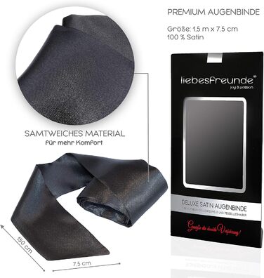 Секс-іграшка з зав&39язаними очима для пар - Красива еротична маска для очей з атласу I Маска з зав&39язаними очима для бондажу, чорна