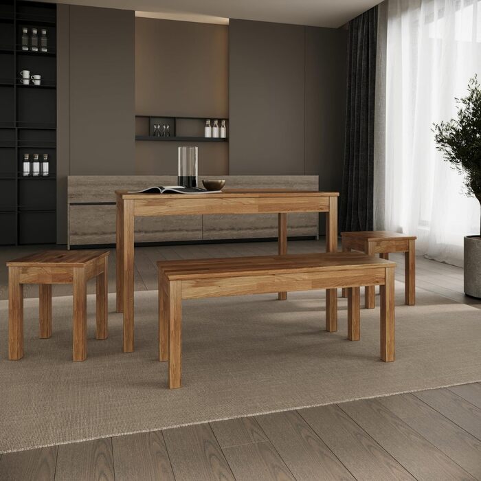 Обідній стіл Krok Wood Tomas з масиву дерева (дуб, 75 x 75 x 75 см) 75 x 75 x 75 см Дуб (натуральний)