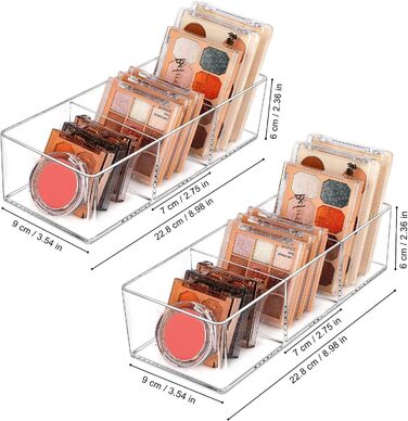 Органайзер для шухляд JessLab, акриловий органайзер для макіяжу, зберігання косметики, вітрина для ювелірних виробів для столу, шафи, ванної кімнати, туалетного столика, стільниці, прозорий (33 відділення)