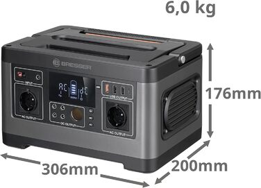 Мобільна електростанція Bresser потужністю 500 Вт для телескопів або інших електронних пристроїв з 3 шт. USB A, USB C, 4 x 12 В по