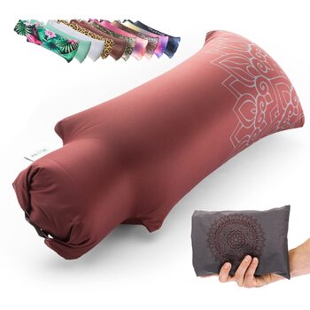 Надувна подушка для йоги BOLSTair для медитації, дорожня подушка, виготовлена з екологічно чистих матеріалів у Німеччині із запатентованим механізмом насоса, винно-червоного кольору