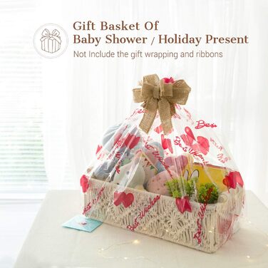 Кошики для зберігання Mkono з макраме, декоративна коробка, ручної роботи, ткана декоративна стільниця, полиця для туалетного бачка, органайзер, бохо, для спальні, дитячої кімнати, вітальні, набір з 2 предметів, кольору слонової кістки