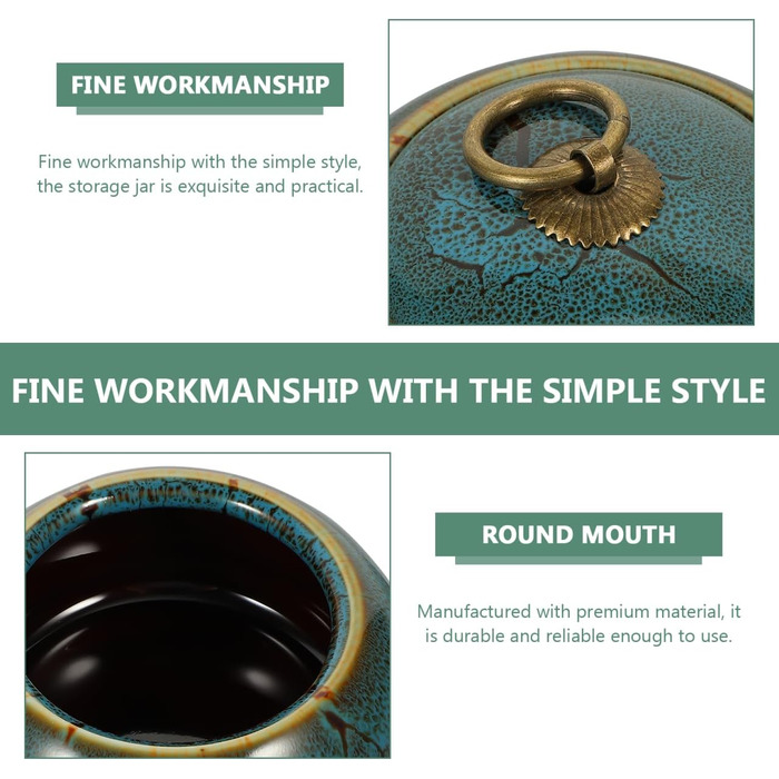 Багатофункціональний керамічний контейнер для зберігання чаю TOYANDONA синього кольору, герметичний для розсипного чаю, кави, сухофруктів, декоративний та практичний для дому та кухні