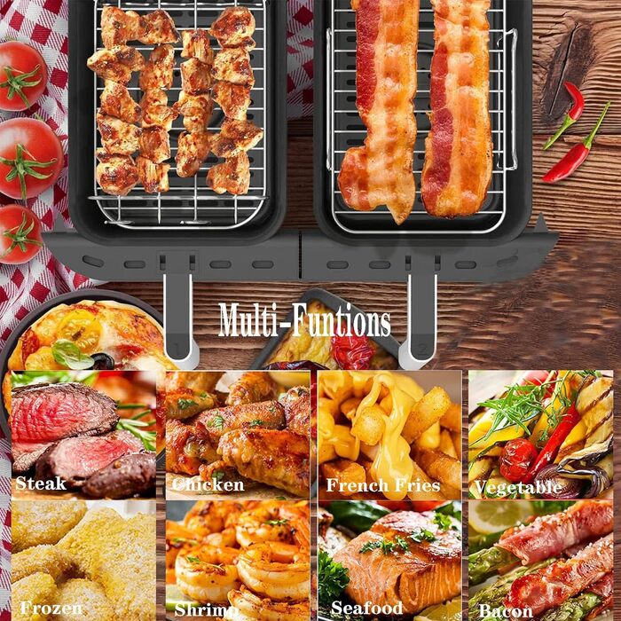 Набір аксесуарів для фритюрниці Ninja з 10 шт. , включаючи силіконову накладку та подвійні стійки для аерофритюрниці та 100 шт. паперову подушечку та силіконові рукавички для Ninja Dual AF300EU AF400EU (Silver2)