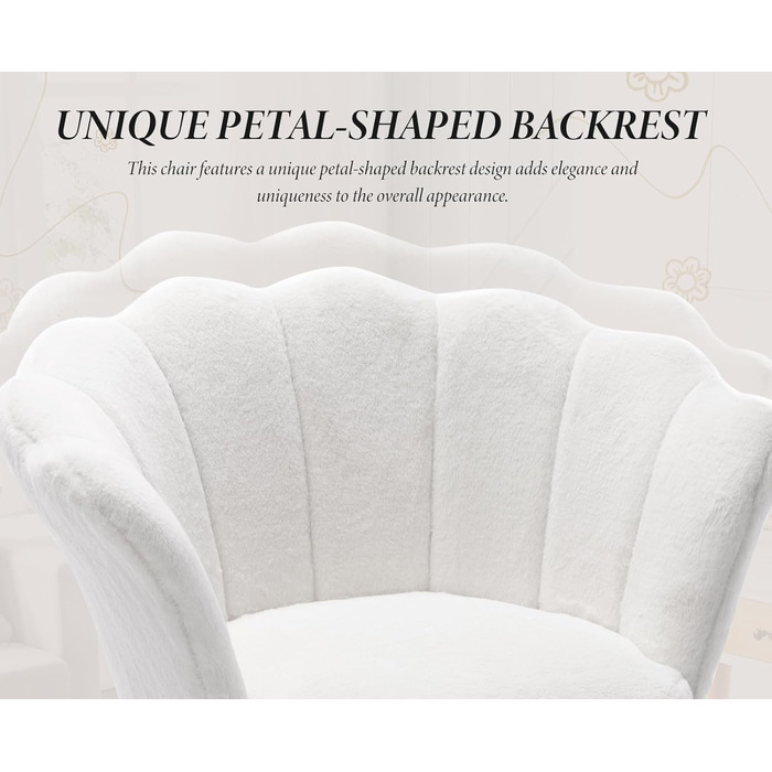 Крісло для вітальні з плюшевої тканини, крісло для туалетного столика із золотою основою, м&39яка оббивка з квітковим візерунком, крісло-гойдалка, крісло-реклайнер для вітальні/спальні, білий колір