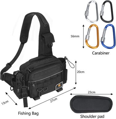 Сумка для рибалки drado, водонепроникний і зносостійкий рибальський рюкзак для рибальського приладдя (чорний)