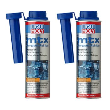 Очищувач карбюратора Liqui Moly 2 шт. mtx 300мл Видаляє відкладення в карбюраторі, клапанах, свічках запалювання і камері згоряння і запобігає утворенню нових Паливна присадка для бензинових двигунів 2 шт. 300 МЛ