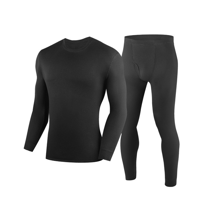 Чоловічий комплект білизни зі 100 мериносової вовни, м&39яка зимова термобілизна, тепла лижна білизна з мериносової вовни, сорочка з довгими рукавами та штани (розміри M-XXL) L 180 г/м Чорний