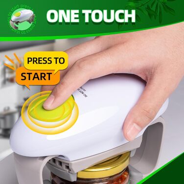 Електричний відкривач для банок YUET, кухонні гаджети, міцний, автоматичний відкривач для нових герметичних банок, відкривач для банок без рук з меншими зусиллями для відкриття - білий