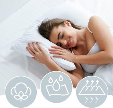 Бавовняне простирадло на резинці (2 шт., без гумки) 100x200 см - Простирадла, плоске простирадло без гумки, біла бавовняна тканина, стійка до кипіння, із сертифікатом Oeko-Tex, 100 x 200 см, біле, 2 шт. 100x200 см