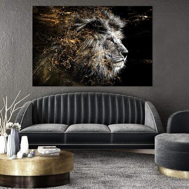 Лев Абстрактний 120x80 см полотно картина на полотні неткані фреска художній принт настінний друк стіна вітальня стіна прикраса ст