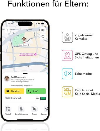 Водонепроникний дитячий годинник-телефон - 4G, дзвінки, повідомлення, шкільний режим, функція SOS, GPS, камера та крокомір - 2 роки гарантії (ЧОРНИЙ) BLACK XGO 3, 3 -