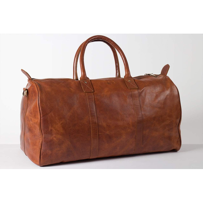 Преміальна вінтажна дорожня сумка вихідного дня, спортивна сумка та ручна поклажа зі шкіри - коньячно-коричневий Cognac-brown No 1