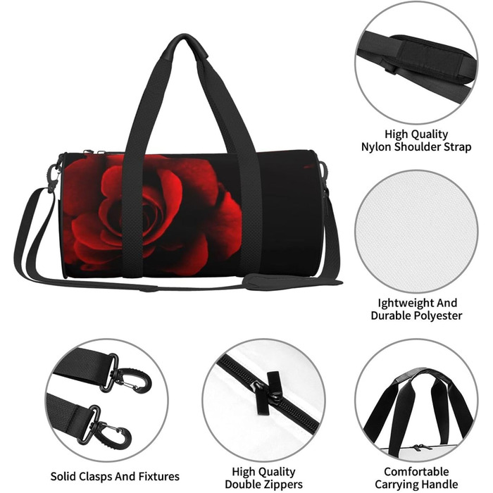 Біла Тигриця Містка дорожня сумка для подорожей, легка та довговічна, ідеальний подарунок для походів, відпустки, ділових поїздок та іншого, колір червона троянда, універсальний розмір