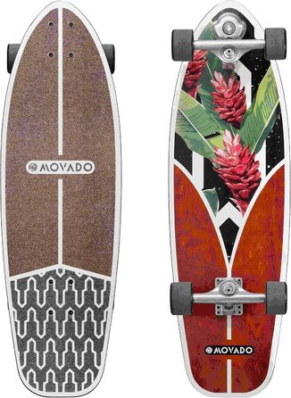 Серф-скейтборд Tropical Vintage Retro Cruiser лонгборд вінтажний ретро-круїзер тропічний ABEC-11 високошвидкісний унісекс повний комплект Deck 1 для карвінгу серфінгу по асфальту дерев'яна дека оригінал 2025