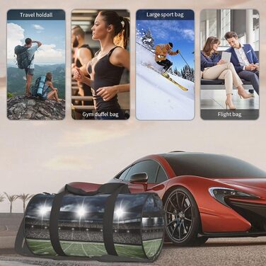 Дорожня сумка Місячні Вовки, 3D-дизайн, кругла форма, великий об'єм, легка та міцна, ідеальний подарунок для походів, відпустки, ділових поїздок та іншого, нічне освітлення стадіону, універсальний розмір