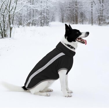 Куртка для собак Водонепроникна зимова куртка для собак Світловідбиваюча зимова куртка з флісовою підкладкою Вітрозахисна зимова куртка Светр для собак Одяг для собак для холодної погоди Зимова тепла зимова куртка для собак Чорний XL