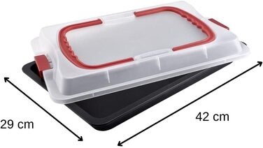 Деко для випічки Dr. Oetker Bake & Go з транспортувальною витяжкою 3в1 деко для випічки, зберігання та транспортування з антиприга