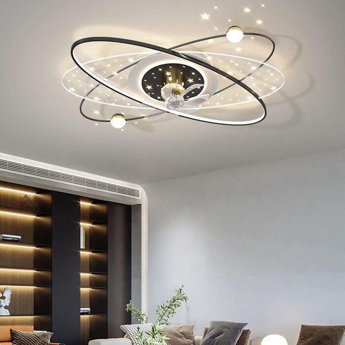 Стельовий світлодіодний світильник PAZWAHF 120 Вт, стельовий вентилятор зі світлодіодним підсвічуванням, регульованою швидкістю ві