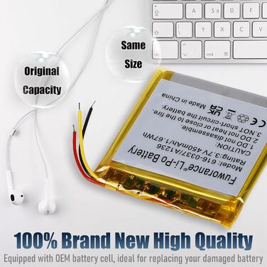 Акумулятор A1236 616-0337 ємністю 450 мАг 3,7 В, сумісний з iPod Nano 3rd G3 4 ГБ 8 ГБ 616-0311, 616-0333, музичним плеєром та відеоплеєром, літій-полімерний акумулятор ємністю 1,67 Втгод