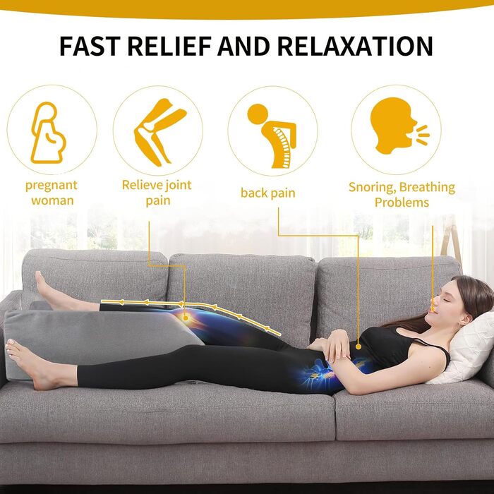 Подушка для підняття ніг, губчаста подушка для підняття ніг, подушка для підтримки ніг, полегшує біль у спині та ногах, сприяє кровообігу, можна прати, сірий колір