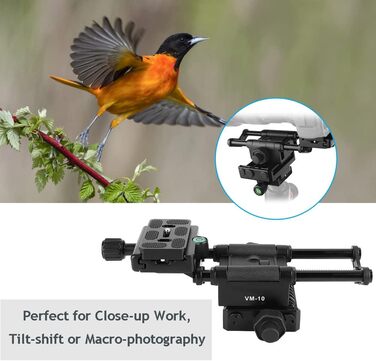 Повзунок Diyeeni Focus Rail, повзунок макрофокусування для панорамної та макрозйомки, макрорейка стабілізатора штатива для UNC1/4, отвір для гвинта 3/8 дюйма, чорний