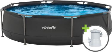 Круглий каркасний басейн VirtuFit - Каркасний басейн - 305 см - Легко зібрати - Включає фільтрувальний насос - Швидке встановлення