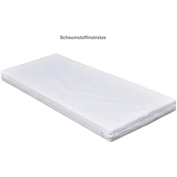 Комплект дитячого ліжка Generic Baby Deluxe 70x140, що трансформується в дитяче ліжко White Sweet Dreams, матрац (з шухлядою), 144Д x 76Ш x 87В см