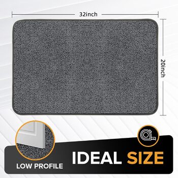 Килимок Mibao для прихожих 50 x 80 см, брудозбірний килимок для вхідних зон, килимок для прихожих, нековзний, суперпоглинаючий килимок для вхідних дверей, задніх дверей, взуття та лап, сірий 50 x 80 см (прямокутний)