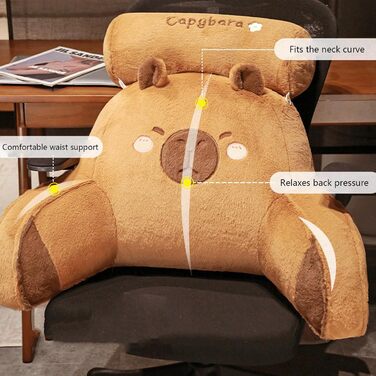 Подушка для читання Capybara для ліжка, плюшева подушка Capybara з опорою для шиї та рук, плюшева подушка для читання Capybara, спинка, подушка для позиціонування ліжка для спальні, вітальні, дивана, автокрісла, офісу