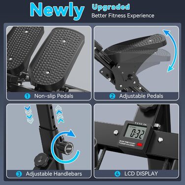 Сходовий тренажер для домашнього використання, складний, з великою педаллю, вертикальний тренажер для тренування всього тіла, степер для домашніх тренувань з вантажопідйомністю 110 кг