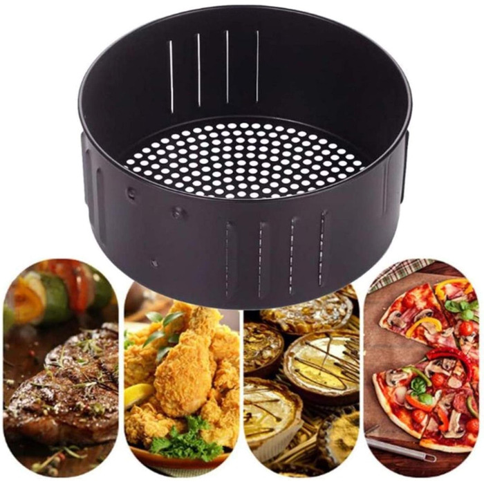 Змінний кошик для фритюрниці Аерофритюрниця 2.6 л/3.5 л Кошик для смаження з антипригарним покриттям Міцне смаження Чавунне деко для випікання Універсальна форма для хліба Аксесуари для фритюрниці для всіх фритюрниць Змінний кошик для фритюрниці 3.5 л