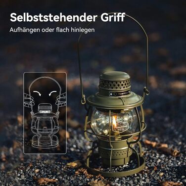 Ліхтар Thousand Winds Petroleum Storm, кемпінговий ліхтар, гасовий ліхтар Залізниця з ручкою для перенесення, вітрозахисний для використання на свіжому повітрі, кемпінгу, походів, патіо, пікніка - чорний