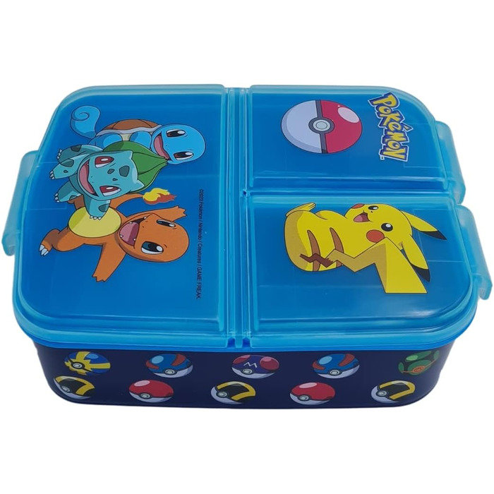 Ланчбокс Pokemon, контейнер для сніданків та перекусів, прямокутний, три відділення, 6x16x19 см