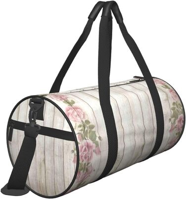 Спортивна сумка-мішок для подорожей, велика сумка для моря з квітковим принтом на дерев'яній основі, чорна, універсальний розмір, дорожня сумка