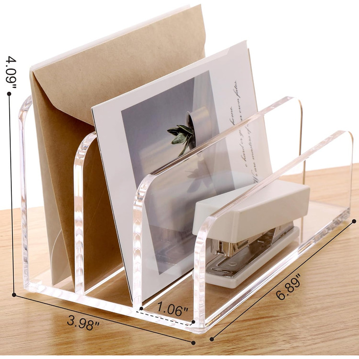 Акрилові лотки для листів SANRUI, настільний лоток для листів для офісу, дому та школи, розміри (В x Ш x Г) 10,1 x 17,5 x 10,1 см, система для документів 17,5 x 10,1 x 10,1 см