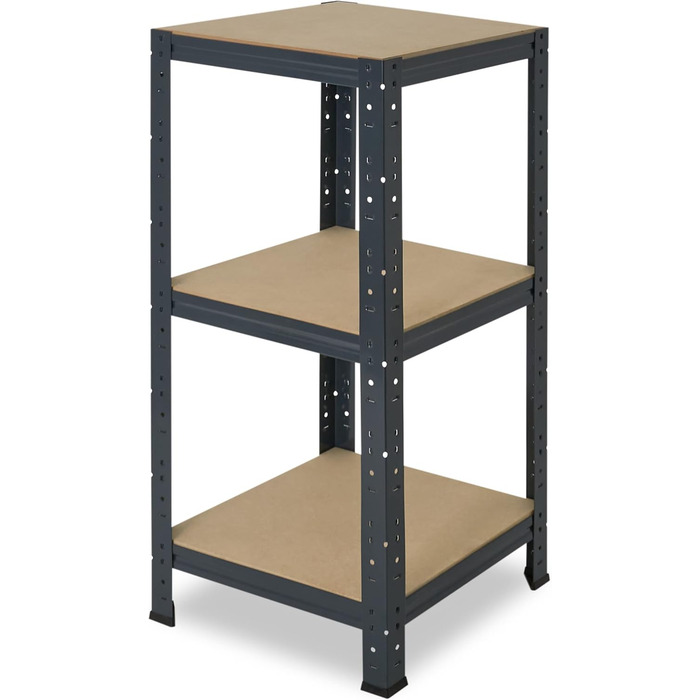 Надміцний домашній стелаж, антрацитовий/металевий стелаж з 3 полицями/металевий стелаж для підвалу, гаражний стелаж, стелаж для майстерні або стелаж для зберігання/змішаний металевий стелаж з вантажопідйомністю 175 кг В 90 см / Ш 50 см / Г 50 см, 90x50x50