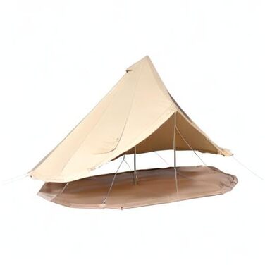 Намет VEVOR Bell Tent 3 x 2 м, юрта, бавовна з термостійкого матеріалу та міцні залізні стійки з ПВХ підлогою, сімейний намет на 8 вікон, груповий намет для пригод на свіжому повітрі
