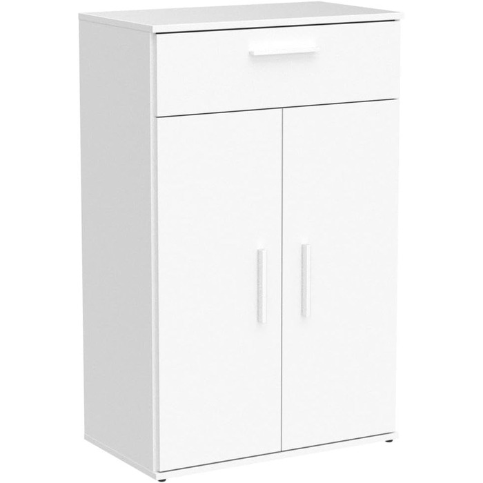 Багатофункціональна офісна шафа Mokebo Практична (60x90 см) з дерева, з шухлядою, картотекою, також підходить як шафа для взуття, шафа для передпокою або шафа для зберігання речей білого кольору, висота 90 см, білий -11