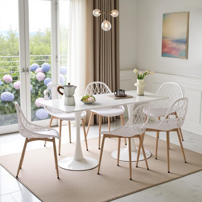 Сучасний обідній стіл 70x70 квадратний стіл кухонний стіл маленький обідній стіл з металевими ніжками, підходить для вітальні, їдальні, балкону, білий 70 x 70 см (квадратний) квадратно-білий