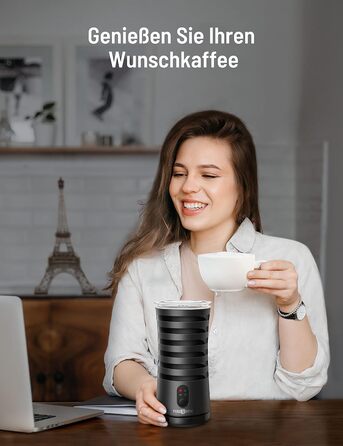 Піноутворювач для молока електричний 4-в-1 для гарячого та холодного молока Піна для гарячого та холодного молока, Тепле молоко, Н